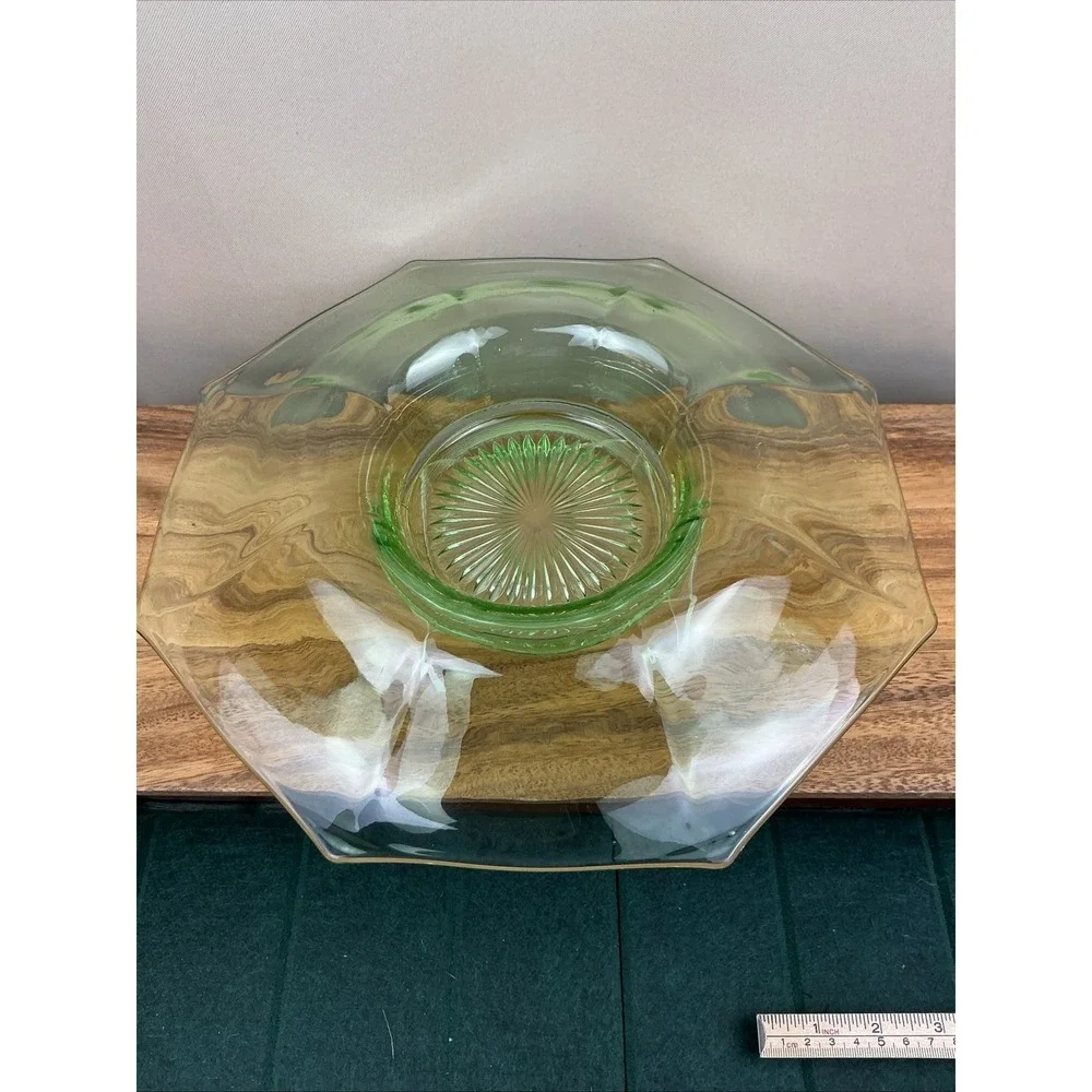 Vintage Octagonal Uranium Glass 10.5